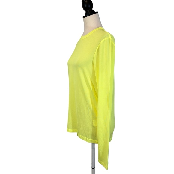 Christian Wijnants Mesh Top Lime Neon Yellow Long Sleeve Crewneck, Size L - Picture 4 of 13